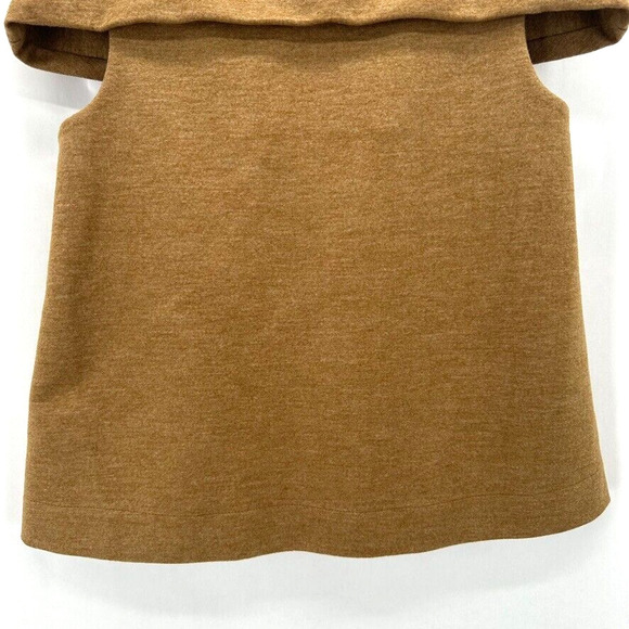 ISA ARFEN Off Shoulder Swing Blouse Size 6 Brown Wool Avant Garde Modern Glam - Picture 9 of 11